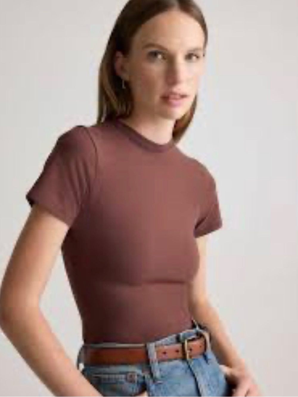 Quince Cotton Jersey Fitted T-Shirt Size S